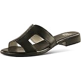 JATAREA Women Slip-On Flat Sandals | Softy Leather, Open-Toe Summer Outdoor Sandals - Chonchola