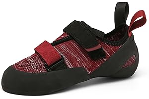 DAMANDO Women's Rock Climbing Shoes for Gym Sport Comfortable Fashion Bouldering Sport Sneakers,Red,9.5