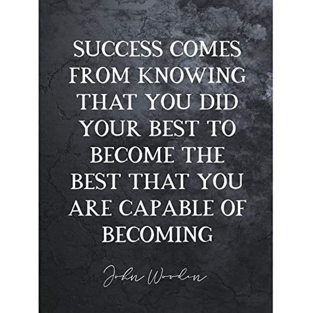 Artery8 Slate Quote John Wooden Success Your Best Basketball Coach Art Print Canvas Premium Wall Decor Poster Mural