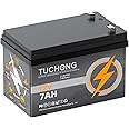 12V 7Ah Lithium LiFePO4 Battery, Rechargeable Battery, Up to 5000+ Deep Cycle Lithium Iron Phosphate Battery Built-in BMS, Ideal for Small UPS, Lighting, Solar Power, Fish Finder, kids ride on car