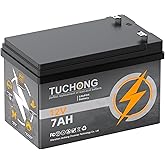 12V 7Ah Lithium LiFePO4 Battery, Rechargeable Battery, Up to 5000+ Deep Cycle Lithium Iron Phosphate Battery Built-in BMS, Ideal for Small UPS, Lighting, Solar Power, Fish Finder, kids ride on car