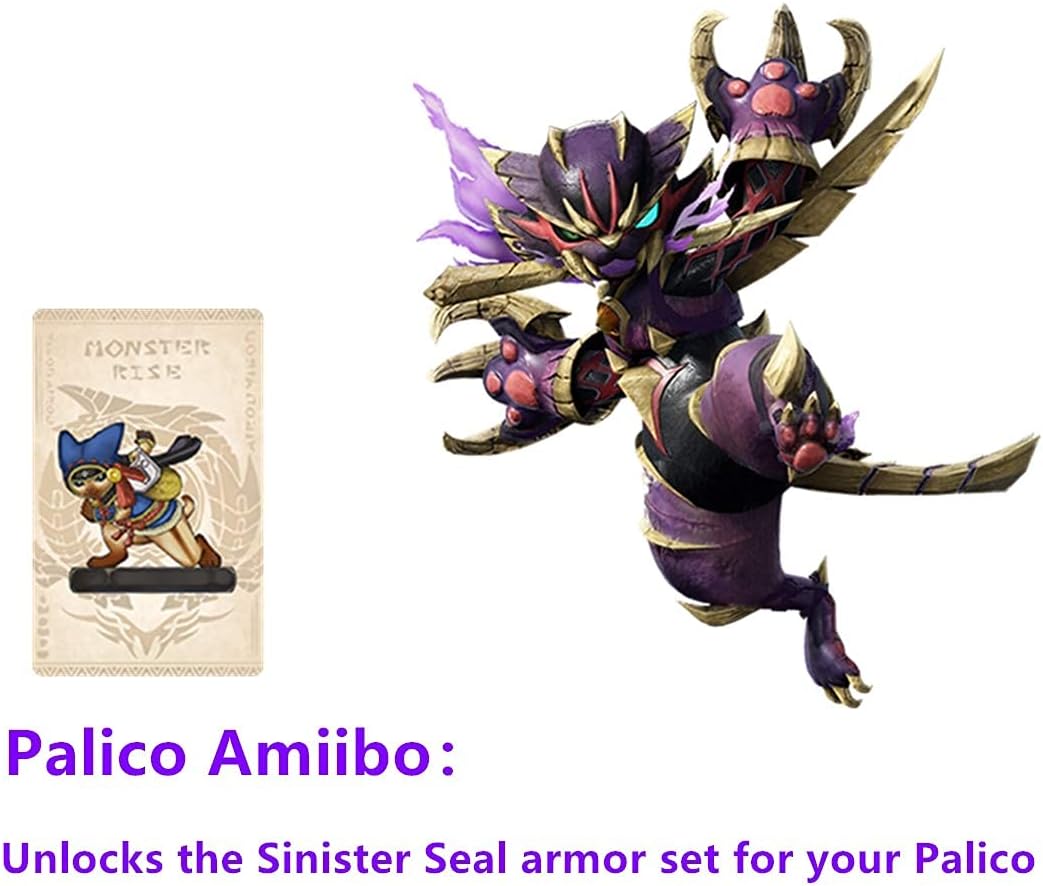 9pcs Monster Hunter Rise NFC Amiibo Card, Palamute, Palico, Magnamalo. Compatible Switch, Switch Lite.: Toys & Games
