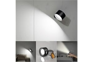Koopala LED Reading Lights, Wall Mounted Sconces with 3 Color Temperatures & 3 Brightness Levels Rechargeable Battery Magnetic Ball 360°Rotation Touch Control, Lamps for Kids Study Bedside Closet