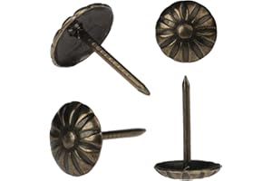 GITI ISLAND Upholstery Tacks for Furniture Vintage Upholstery Nails Tacks for Decorative 100Pcs Furniture Sofa Thumb Nails Pins Assortment Kit 7/16" Head Diameter Upholstery Nails Decorative Tacks for Furniture
