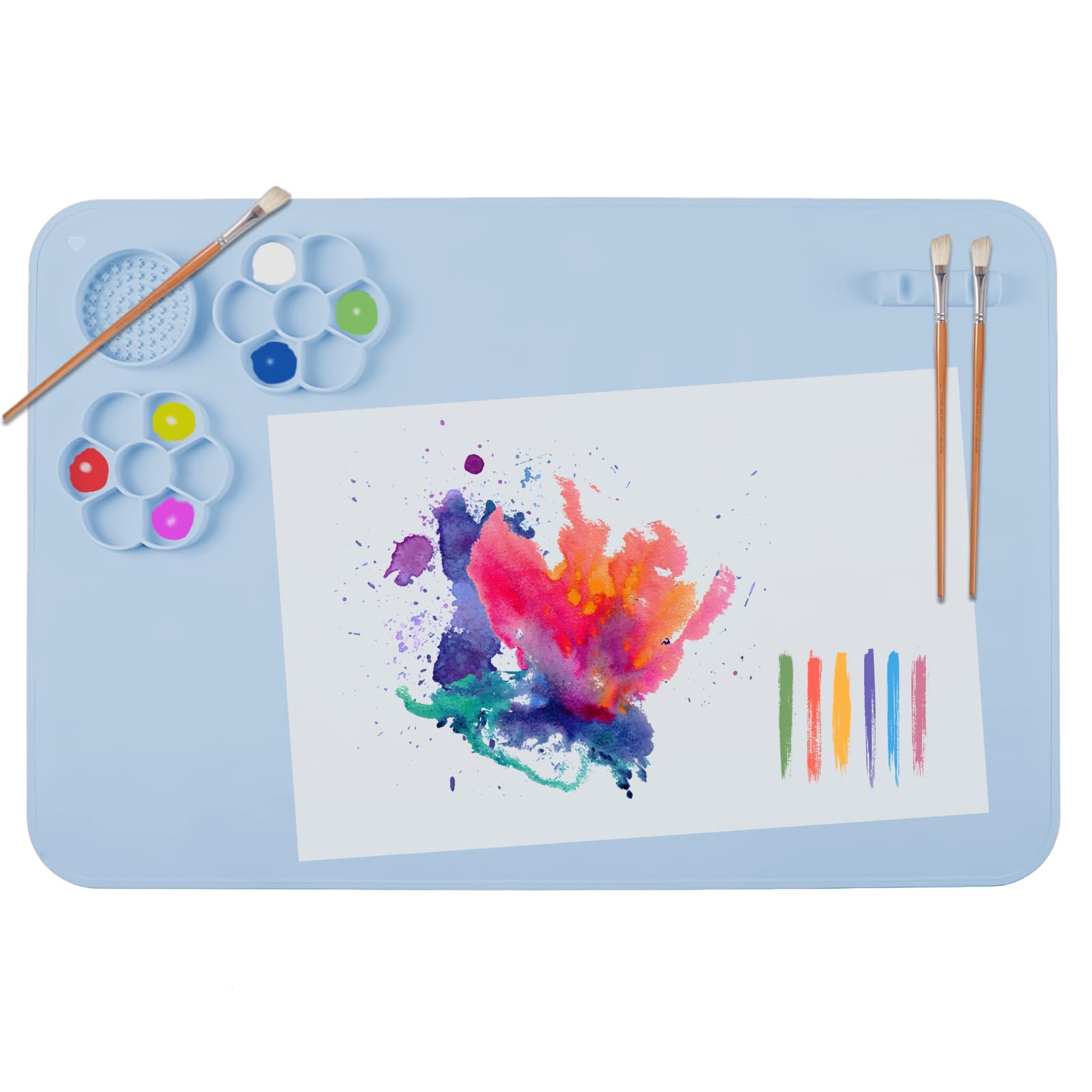 SOQKEEN Silicone Craft Mat 24"x16", Large Reusable Painting Mat for Crafts, Non-Stick & Non-Slip Surface, Easy Clean Crafting Mat for Painting, Resin, Clay & DIY Projects