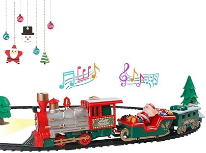 Juguete de tren de Navidad para vagones eléctricos, juego clásico de
