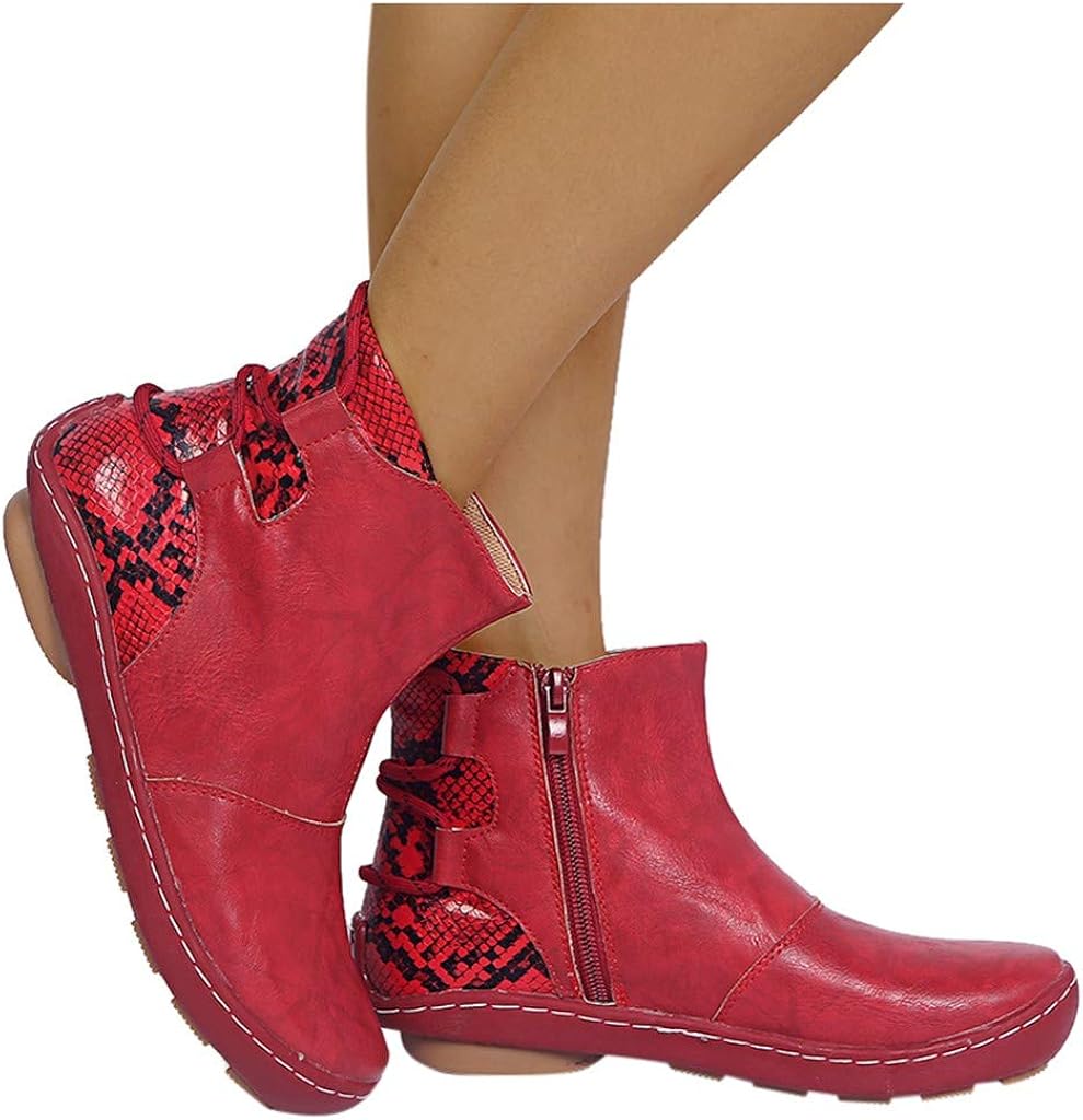 red short booties