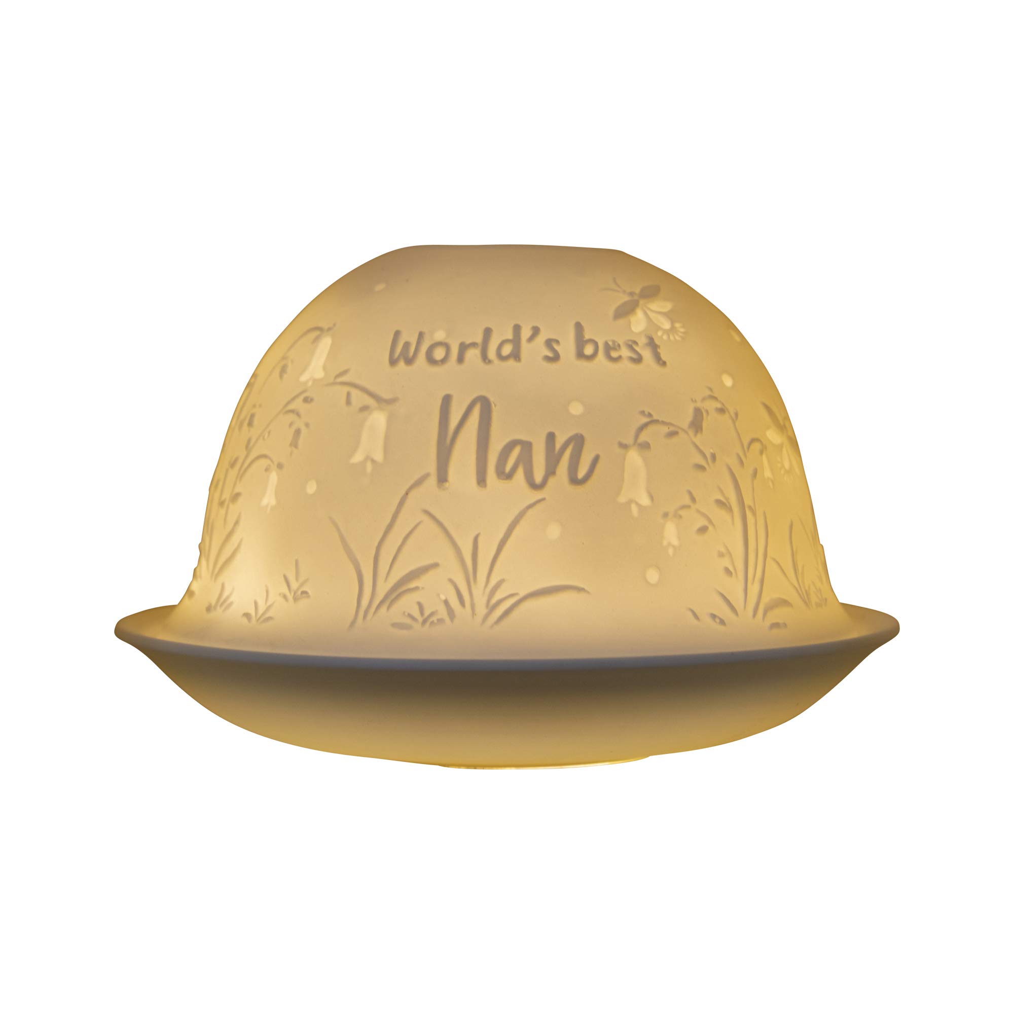 Nordic Lights World's Best Nan Bone Porcelain Candle Shade Tea Light Holder Gift 62354