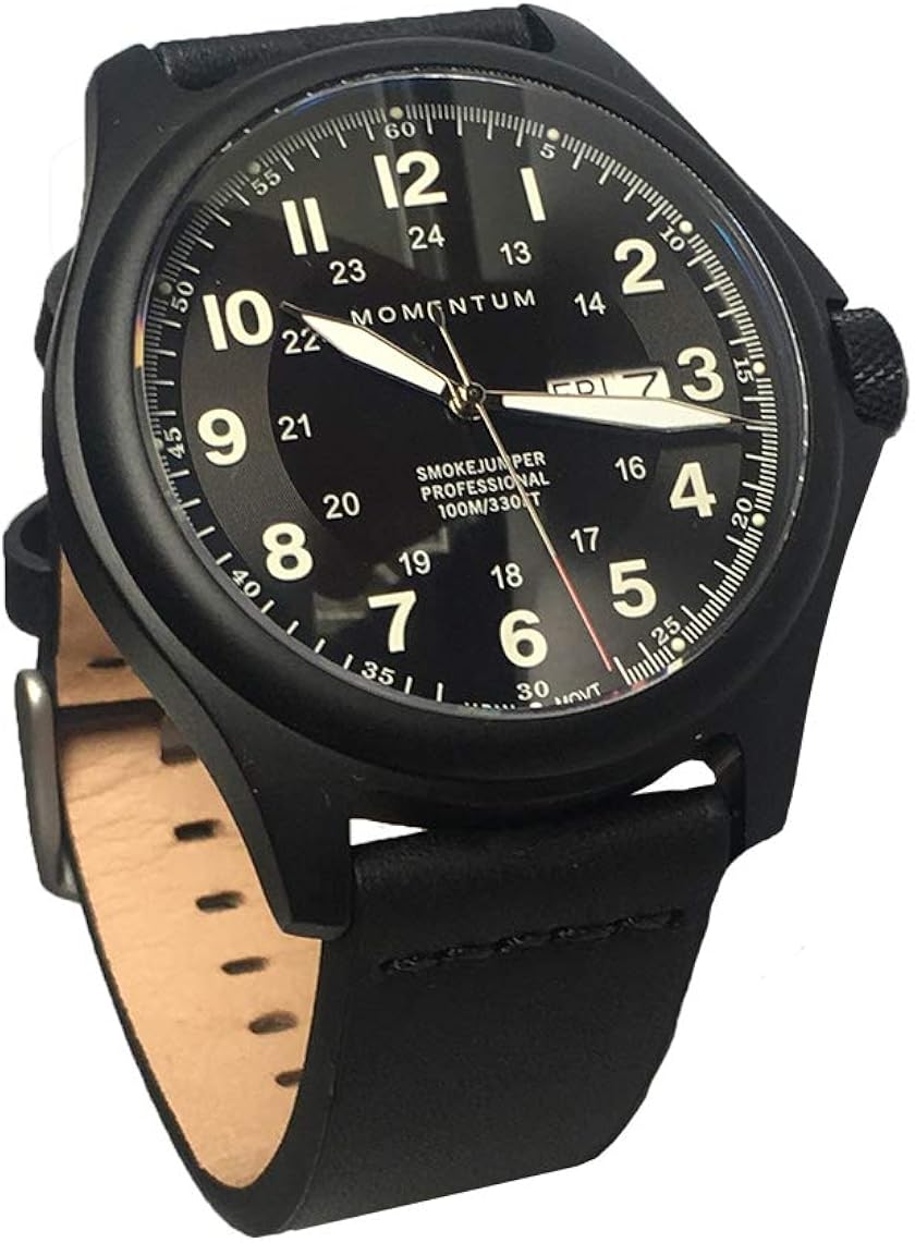 Momentum Men’s Smokejumper Field Watch Black Dial Water
