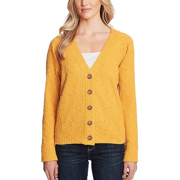 Two by Vince Camuto Women's Long Sleeve Button Up Cardigan (Peach