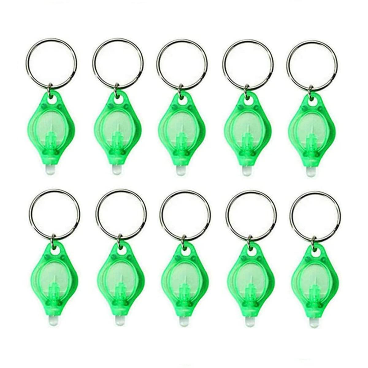 MACHSWON 10PCS Mini Keychain Torches Flashlight UV Money Checker Key-Chain LED Money Detector Light Key Ring Light Torch Green