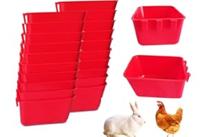 AMZSYLV Pack of 20 Cage Cups Birds Feeders Seed Bowl Chicken Feeding Watering Dish Rabbit Water Food Hanging Wire Cages Box 16 oz Coop Cups for Pet Parrot Parakeet Game Fowl Poultry Pigeon