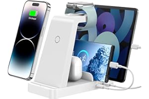 Wireless Charger for iPhone - 5 in 1 Charging Station for Multiple Devices Apple: Fast Wireless Charging Stand Dock for iPhon