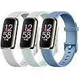 Vancle bands Compatible with Fitbit Luxe Bands for Women Men, [3 Pack] Soft Silicone Replacement Sport Straps Wristbands for Fitbit Luxe Fitness and Wellness Tracker