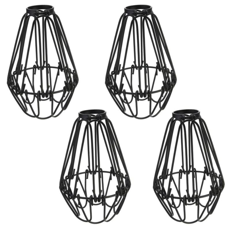 Photo 1 of SOLUSTRE 4 Pcs Iron Wire lampshade lamp Guard for Ceiling Fan Hanging Metal Wire lamp Shade Metal Wire Cage Vintage Lamp Guard Vintage Industrial Light Bulb Cage Industrial Light