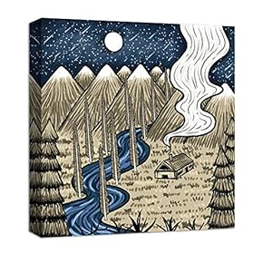 Canvas Wall Art Abstract Dream World Painting Artwork for Home Prints Framed - 12x12 inches