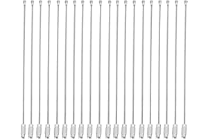 20Pcs Stainless Steel Wire Keychains with Screw Locking, Cable Key Chain, Silver, Popular Gadget for Hanging Flashlight, Pinc