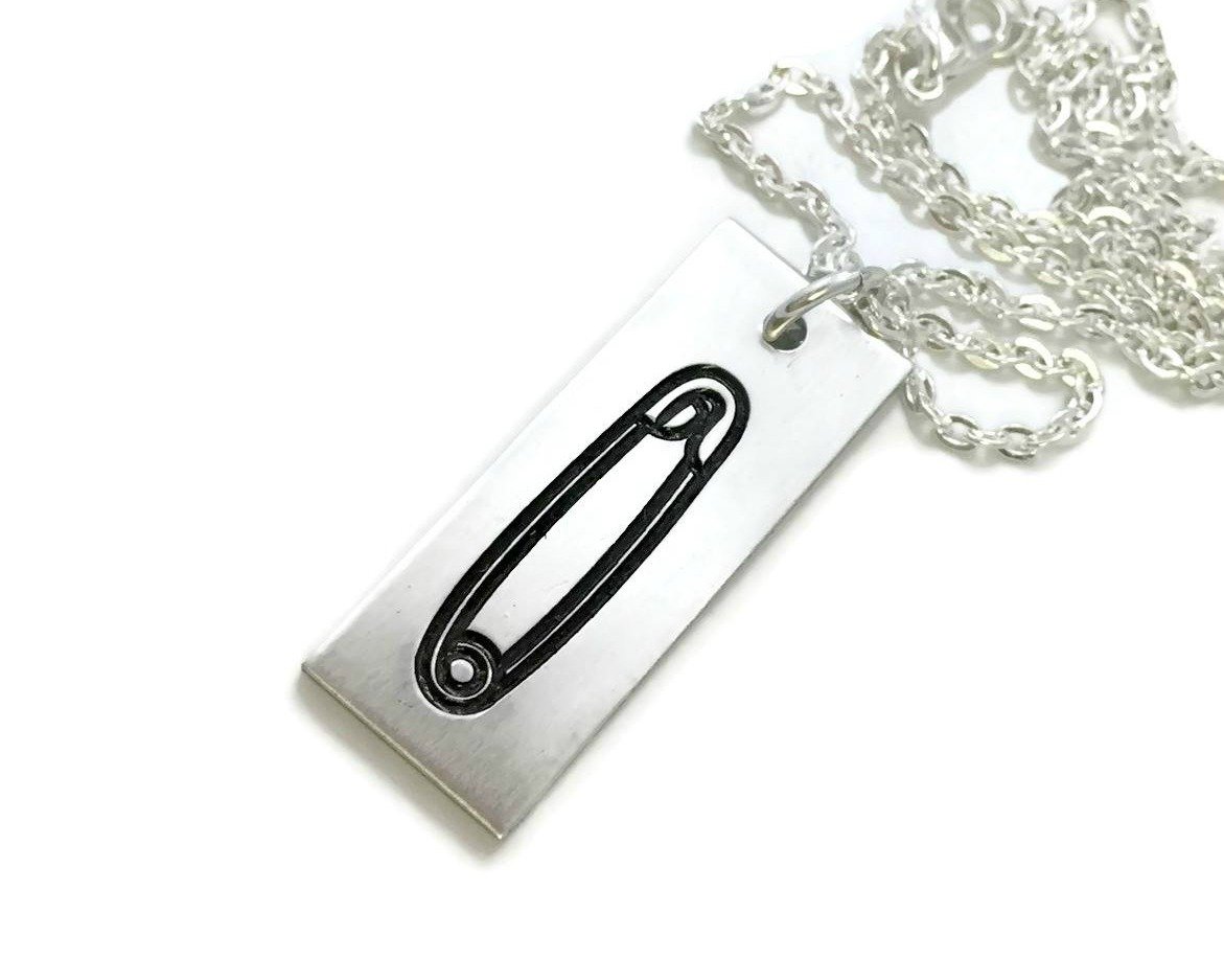 Safety Pin Necklace, Safety Pin Jewelry, Necklace Tolerance