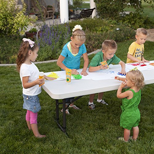 Lifetime 80565 Adjustable Height Folding Utility Table, 6foot, Almond