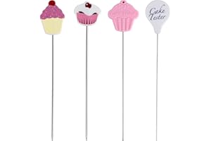 4 Pieces Cake Tester Needles, Stainless Steel Cake Tester Probe Reusable Cake Tester Skewer Needles for Kitchen Home Bakery T