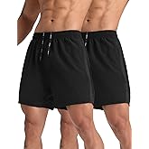 MAXCK 2 Pack Mens Lightweight Athletic Running Shorts 5'' Quick Dry Gym Workout Shorts with Zipper Pockets
