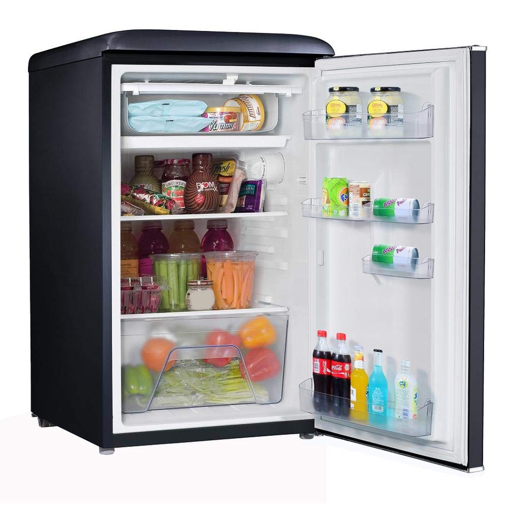 Galanz GLR35BKER Refrigerator, Mini Fridge, Retro, Black 3.5 cubic feet