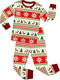 Girls and Boys Santa Christmas Pajamas Children Cotton Clothes Kids Pjs Pants Set