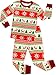 Girls and Boys Santa Christmas Pajamas Children Cotton Clothes Kids Pjs Pants Set