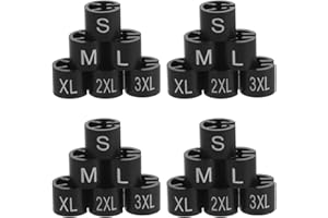 Healifty 180pcs Round Plastic Clothing Size Rings Clips for Hangers with 6 Sizes (s-XXXL) for Retail Displays
