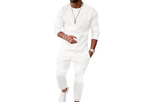UOUA Mens 2 Piece Sweatsuits Set Long Sleeve Sweatshirt Jogging Sweatpants Tracksuits Outfits