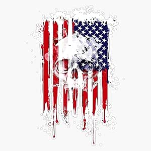 HOF Trading Freedom Skull Vinyl Sticker - 5 Inch Waterproof Decal For Laptop, Car, Window - Made In USA