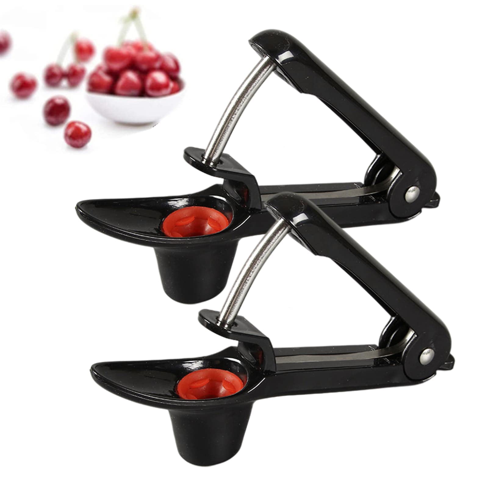Eidoct Cherry Pitter and Fruit Corer Tool - Multi-Function Stoner and Remover for Cherries Jam (Black)