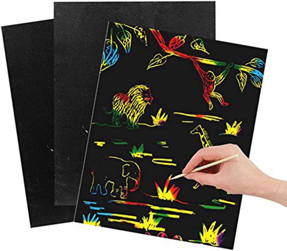 Rainbow Scratch Paper, Sparkle Artist Training Scratch Paper for Kids.