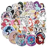 100 Pcs Cartoon Disney Princess Stickers for Laptop Water Cup Motorcycle Bicycle Skateboard Luggage Decal Graffiti Patches