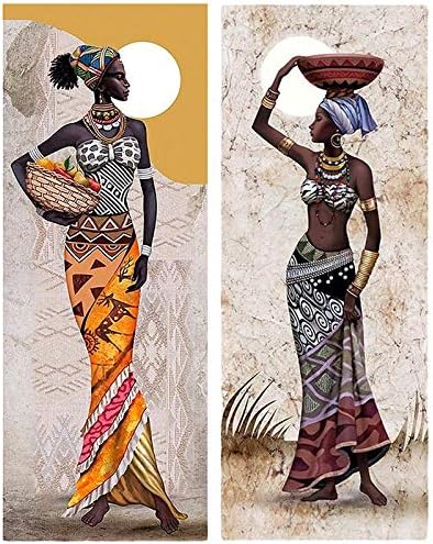 Jarhit 2 Set Needlework Diamond Painting Embroidery Full Round Drill Rhinestone Picture Home Decoration 20x50cm