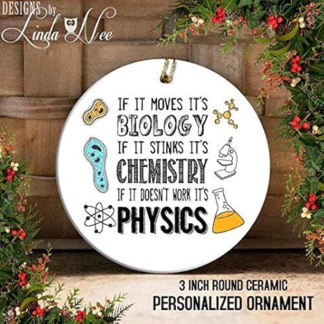 Amazon オーナメント バイオロジー 化学 物理 クリスマス 面白い科学生物学者 化学者 ギフト 物理学者 面白いオタク 夫婦 女性 男性 磁器 クリスマスデコレーションギフト インテリア オンライン通販