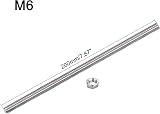 sourcing map M6x200mm Threaded Rod w/ 6 Hex Nuts 304 Stainless Steel 1mm Pitch view 2