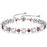 FANCIME Rhythm of Light Sterling Silver Tennis Bracelet Birthstone Bolo Tennis Bracelets for Women Fine Jewelry Birthday Gifts for Women