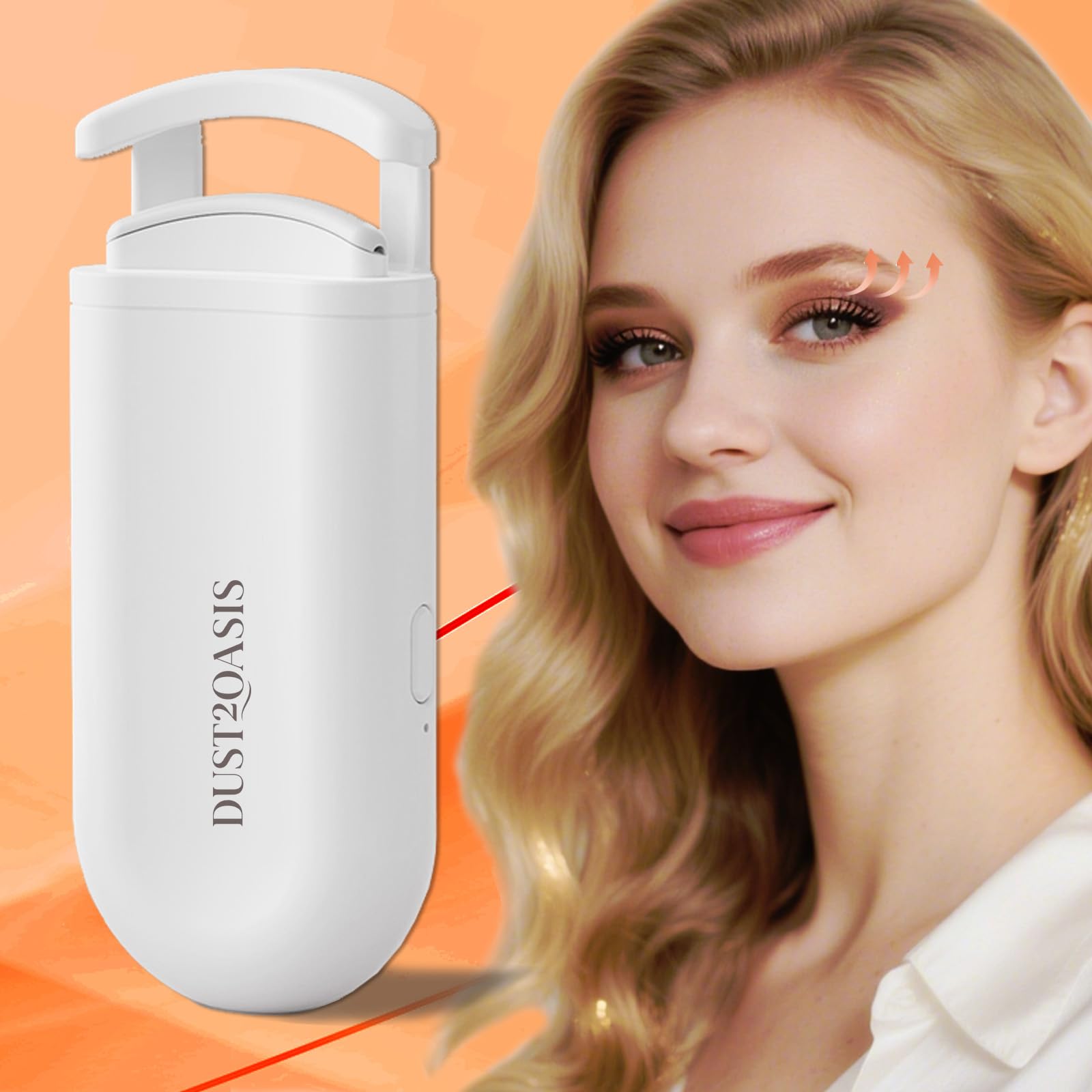 Photo 1 of Heated Eyelash Curler - Wide Open Dual-Arc Design Heated Lash Curler - Electric Eyelash Curler - Type-C Rechargeable Mini Lash Curler Natural Curling 24H Long Lasting for Women - White