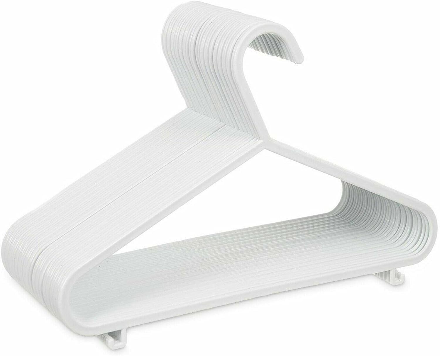 Aarachi 40 Pack White Plastic Nursery Hangers, Perfect choice for a baby’s wardrobe/closet/cupboard,Space Saving Tubular Hangers, More Storage for Kids Children Clothes Dresses