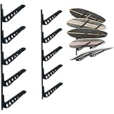 ShouRong Snowboard Wall Mount, Adjustable 5/6 Board Surfboard Rack, Surfboard Wall Hangers for Surfboard, Wakeboard, and Snowboard Storage at Home or Garage