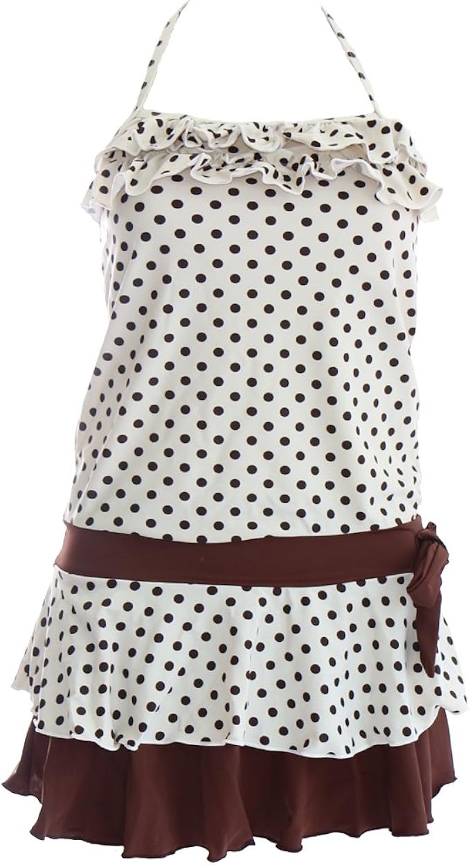 Amazon スイムウェア 水着 レディース ドット柄 ワンピース付き ビキニ 4点セット ホワイト ブラウン Yyw4001 Sサイズ ビキニ セパレーツ 通販