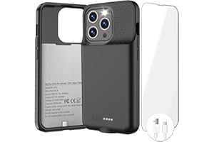 GIN FOXI Battery Case for iPhone 15 Pro Max/15 Plus, 15W Fast Charging Battery Charger Case Rechargeable Real 8000mAh Ultra-Slim Anti-Fall Protection Extended Charger for iPhone 15ProMax&15Plus(6.7")