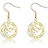 OKEYCH Fantasy Book Inspired Gift Wolf Design Earrings Book Fan Jewelry Bookish Cosplay Merch