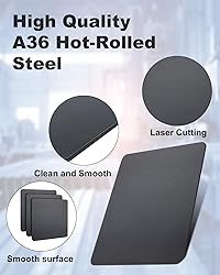AOKLIT 2 Pcs 10" x 10"x1/4" Steel Plate, A36 Square