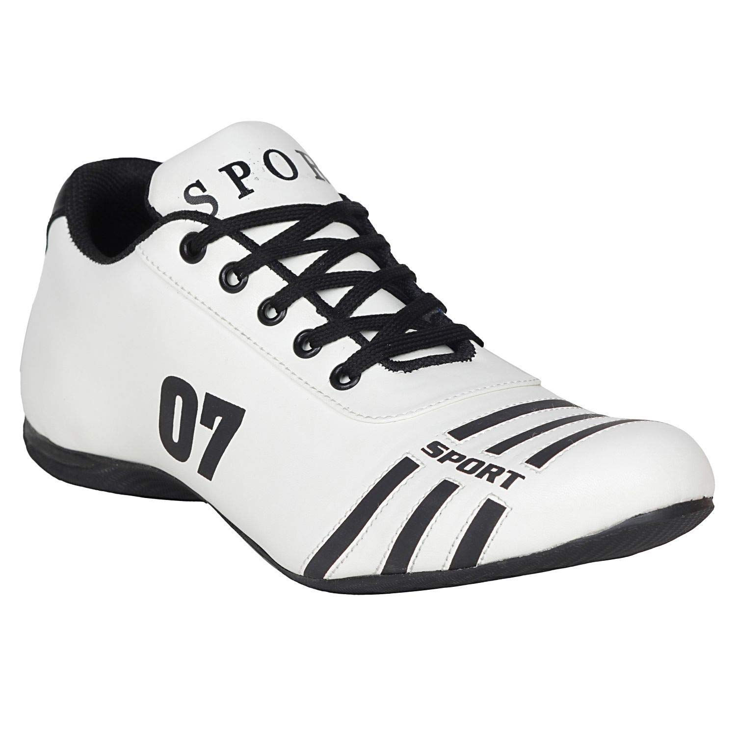 Buy voonik White & Black Striped Bowling Shoe8 at Amazon.in