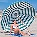 7.5 ft.Steel Commercial Grade Beach Umbrella Ash Wood Pole