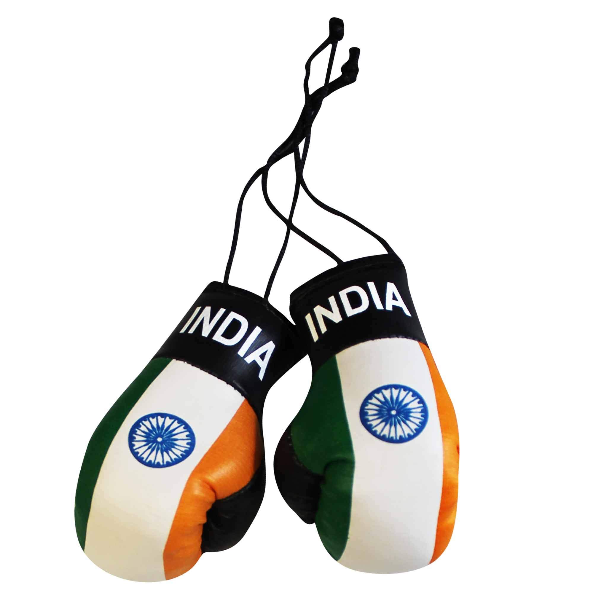 India Flag Mini Boxing Gloves for Cars or Home - Decorative Ornament - Leather - Everyday Use