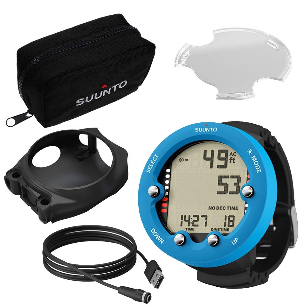 SUUNTOZoop Novo Blue Dive Computer with USB, Display Shield, Soft Bag, and  Combo Mount