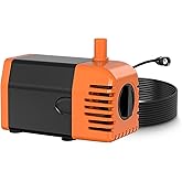 POPOSOAP Orange Water Pump, Fountain Pump with 16FT Power Cord，Suitable for 25W/30W/35W/45W Solar Water Fountain